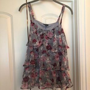 Spaghetti strap ruffled top